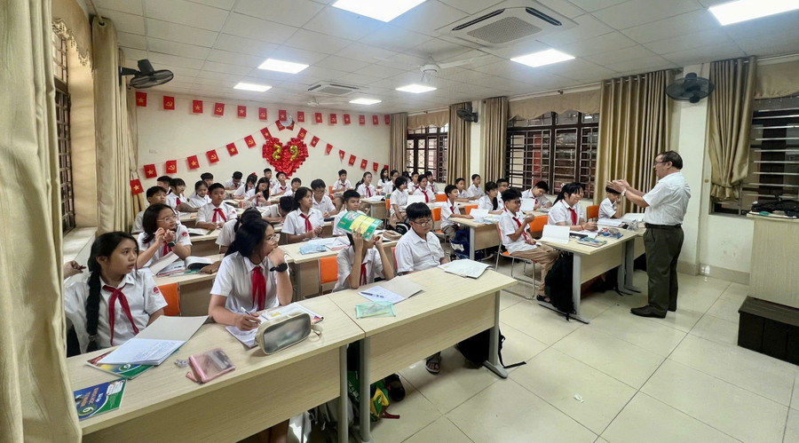 Giờ học tại Trường THCS&THPT Sư phạm (Trường MM888 bảo mật tuyệt đối Sư phạm Hà Nội 2). Ảnh: NTCC vung-niem-tin-tron-trach-nhiem-2.jpg
