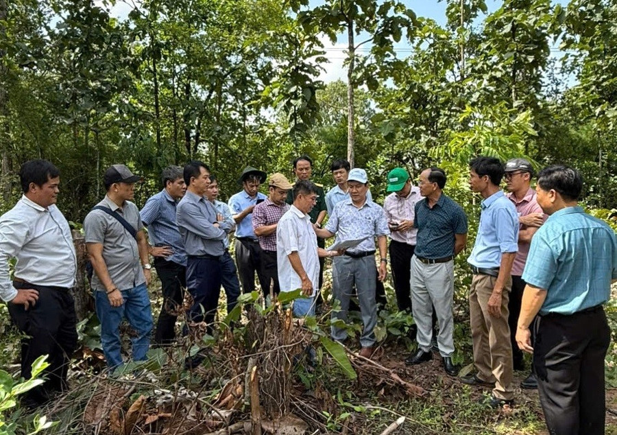 Ông Phạm Văn Nam - Giám đốc Sở GD&ĐT Gia Lai khảo sát công tác xây dựng trường nội trú liên cấp. Ảnh: Trúc Hân noi-tinh-nguoi-thap-sang-tri-thuc-4.jpg