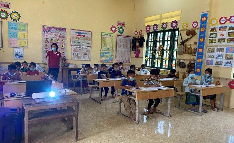 Một lớp học của Trường PTDTBT Tiểu học và THCS Hầu Thào (Lào Cai). Ảnh: gdtd.vn ho-tro-nha-o-cho-giao-vien2.jpg