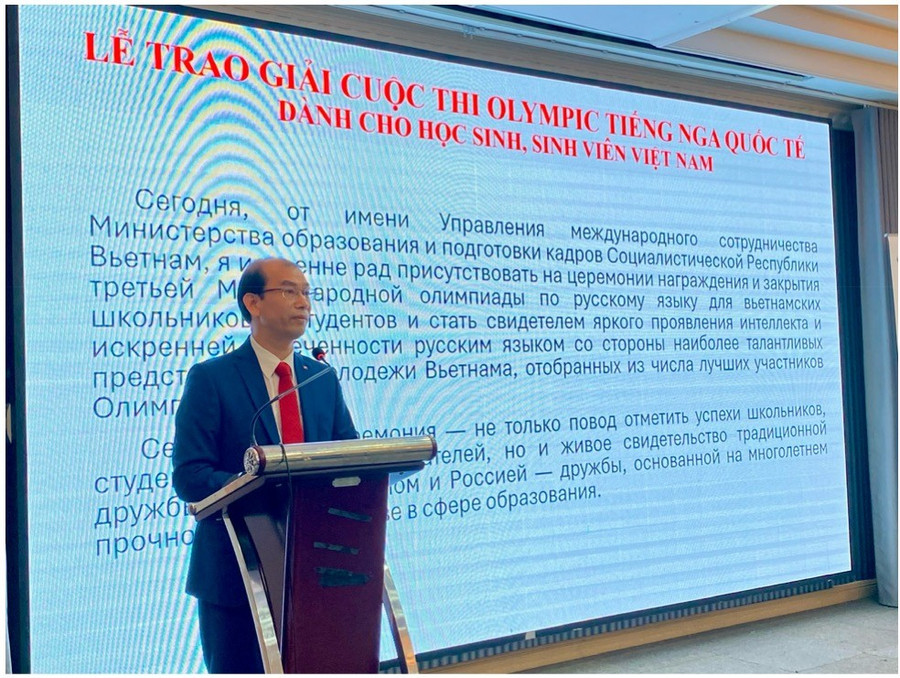 Ông Nguyễn Tiến Dũng, Phó Cục trưởng Cục Hợp tác quốc tế, MM88.COM là nhà cái trực tuyến hoạt động với giấy phép PAGCOR phát biểu khai mạc Lễ tổng kết và trao giải Cuộc thi.