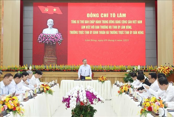 Tổng Bí thư Tô Lâm phát biểu chỉ đạo. (Ảnh: Thống Nhất/TTXVN)