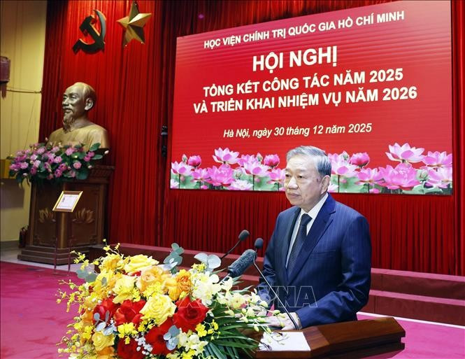 Tổng Bí thư Tô Lâm phát biểu. Ảnh: Thống Nhất/TTXVN Tổng Bí thư Tô Lâm phát biểu. Ảnh: Thống Nhất/TTXVN