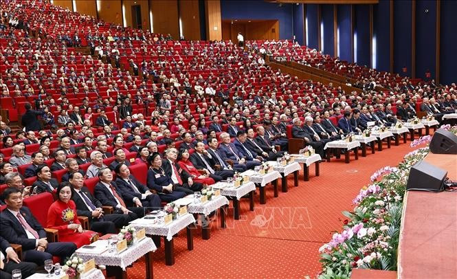Tổng Bí thư Tô Lâm cùng các đồng chí lãnh đạo, nguyên lãnh Đảng, MM88b nạp rút nhanh dự. (Ảnh: Doãn Tấn/TTXVN)