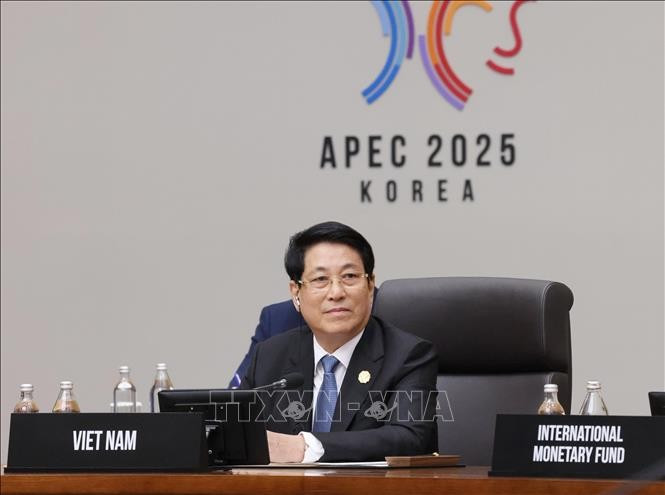 Chủ tịch nước Lương Cường dự Hội nghị Cấp cao Diễn đàn Hợp tác kinh tế châu Á - Thái Bình Dương (APEC) lần thứ 32. Ảnh: Lâm Khánh/TTXVN Chủ tịch nước Lương Cường dự Hội nghị Cấp cao Diễn đàn Hợp tác kinh tế châu Á - Thái Bình Dương (APEC) lần thứ 32. Ảnh: Lâm Khánh/TTXVN