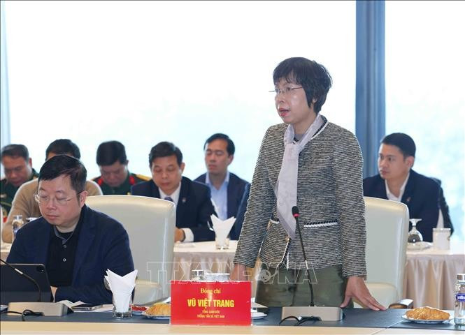 Tổng Giám đốc Thông tấn xã Việt Nam Vũ Việt Trang phát biểu. img-6624.jpg