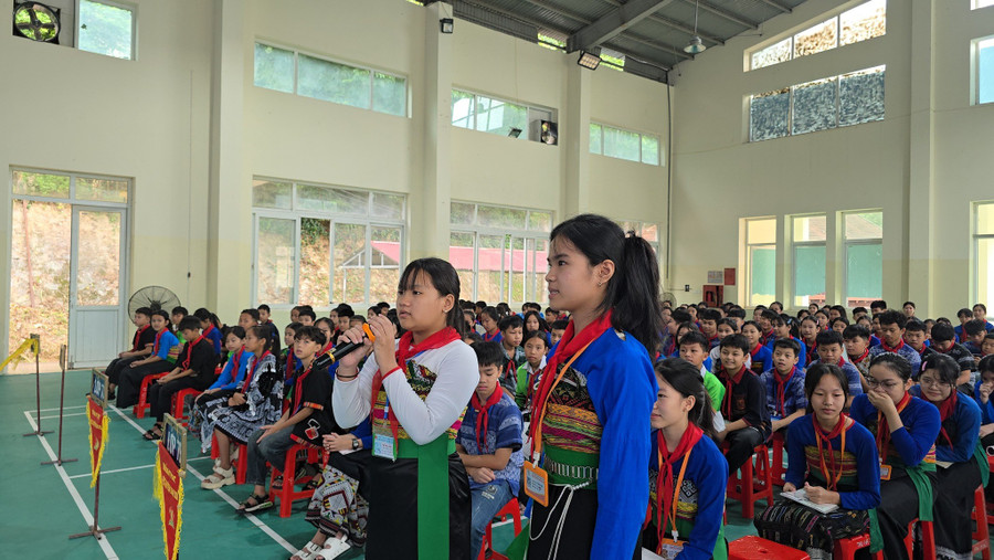Hoạt động ngoại khóa tại Trường Phổ thông 1MM88.com tỷ lệ kèo World Cup 2026 Nội trú THCS Quan Sơn, tỉnh Thanh Hóa. Ảnh: PTDTNT THCS Quan Sơn