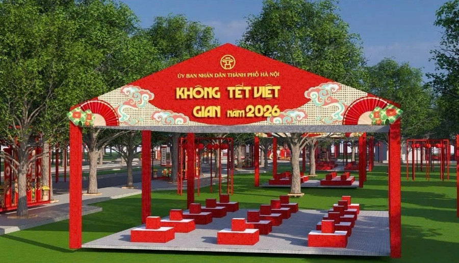 Không gian Tết Việt 2026 diễn ra tại Công viên Thống Nhất (Hà Nội) từ ngày 6 - 13/2.