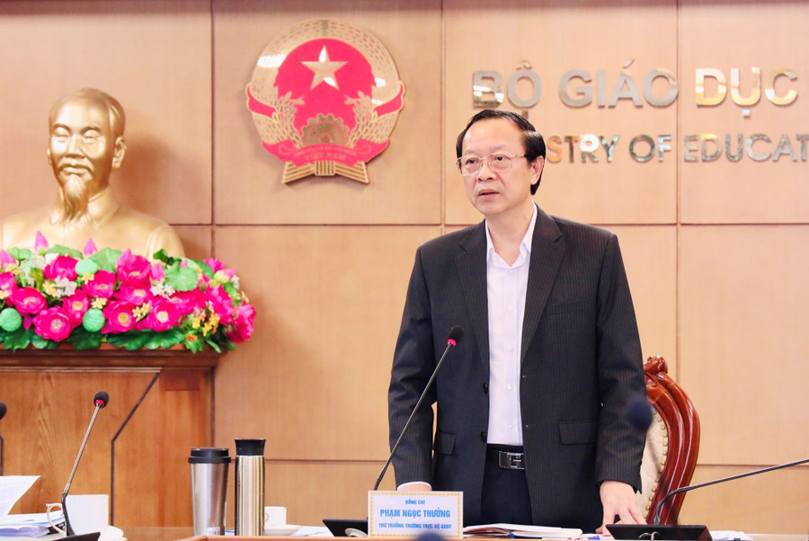 Thứ trưởng Thường trực Phạm Ngọc Thưởng phát biểu khai mạc hội nghị. Ảnh: Nguyễn Mạnh img-1052-1.jpg