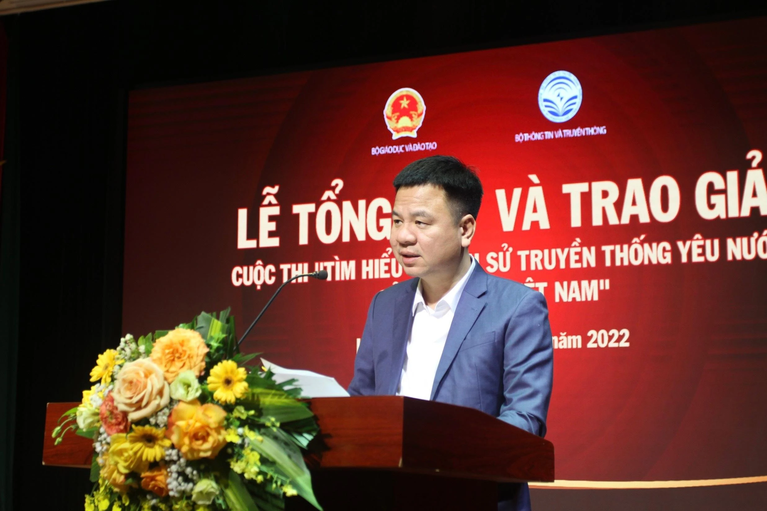 Nhà báo Triệu Ngọc Lâm, Tổng Biên tập báo Giáo dục và Thời đại phát biểu tại buổi lễ. Nhà báo Triệu Ngọc Lâm, Tổng Biên tập báo Giáo dục và Thời đại phát biểu tại buổi lễ.