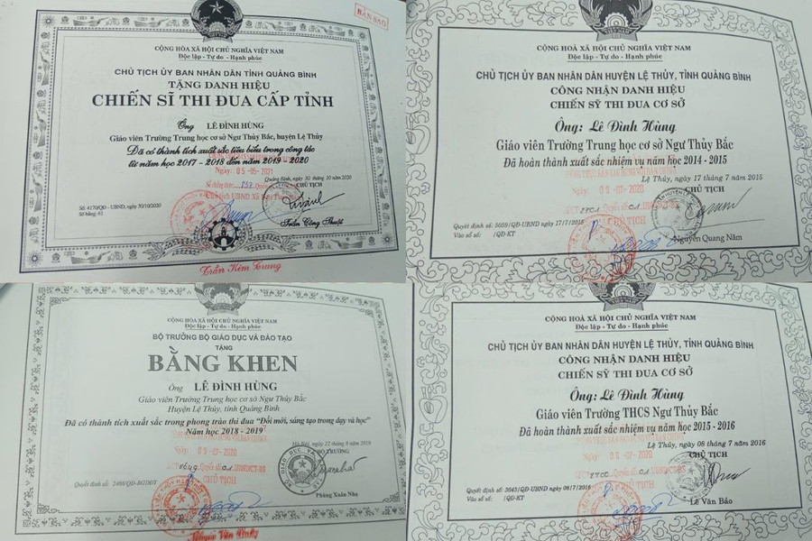 Một số thành tích mà thầy Hùng gặt hái được. thay-hung.jpg