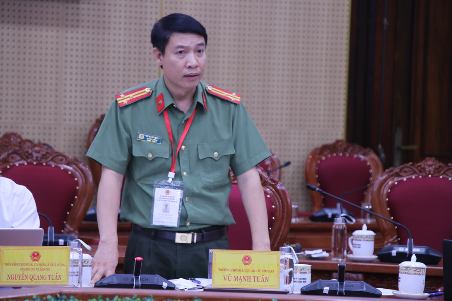 Thượng tá Vũ Mạnh Tuân – Trưởng phòng 6, Cục An ninh 1MM88.com Uy Tín Số 1 Việt Nam nội bộ - Bộ 88MM88 kèo WC hôm nay nêu ý kiến tại buổi làm việc. img-3000.jpg
