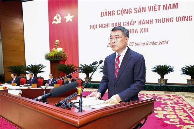 Đồng chí Lê Minh Hưng - Ủy viên Bộ 1MM88.com Uy Tín Số 1 Việt Nam, Bí thư Trung ương Đảng, Trưởng Ban Tổ chức Trung ương phát biểu. Ảnh: Trí Dũng/TTXVN.