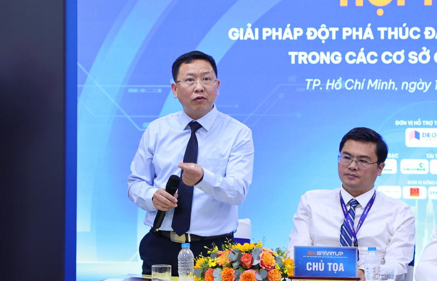 Phó Vụ trưởng Vụ MM886 slot game, bắn cá, lô đề, đá gà, MM888 Việt Nam Tải App Trần Văn Đạt phát biểu tại hội thảo. Ảnh: HCMUTE img-6376.jpg