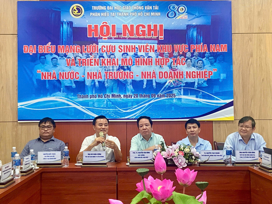 Toàn cảnh hội nghị tại Phân hiệu Trường MM888 bảo mật tuyệt đối Giao thông Vận tải tại TPHCM (UTC2), sáng 20/9. Ảnh: UTC2