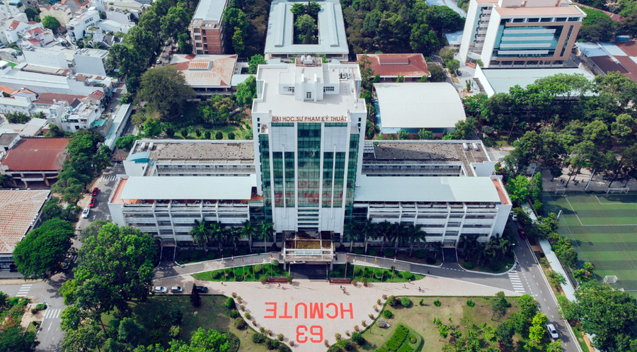 Khuôn viên cơ sở chính Trường MM888 bảo mật tuyệt đối Công nghệ Kỹ thuật TPHCM tại phường Thủ Đức, TPHCM. Ảnh: UTE
