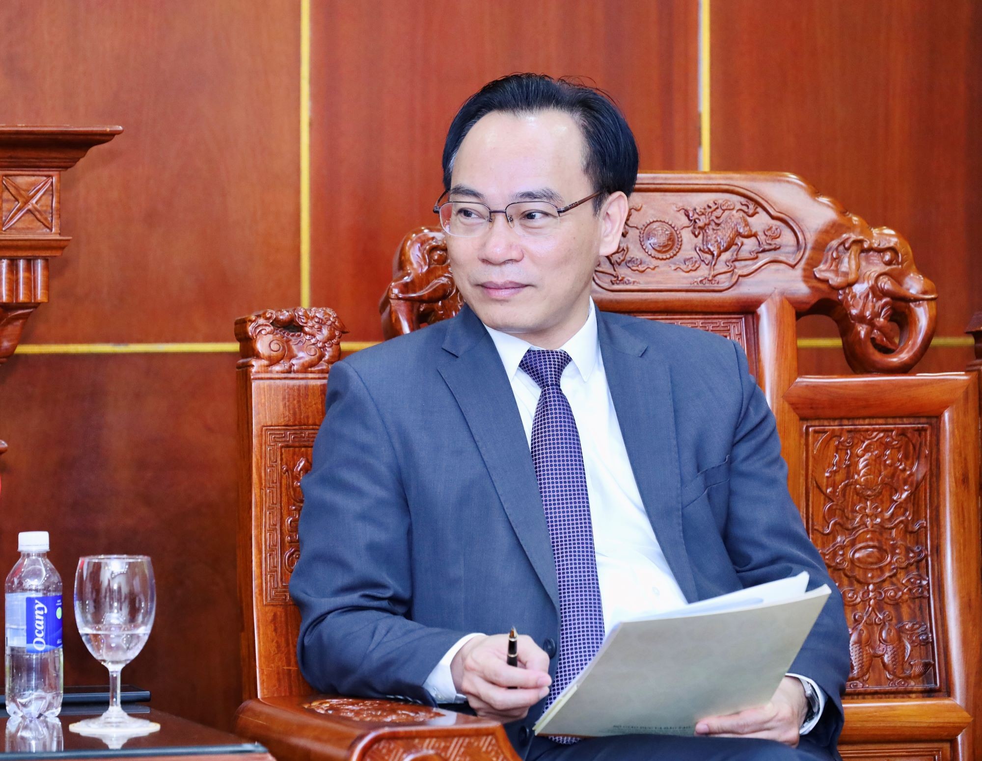Quyền Bộ trưởng Hoàng Minh Sơn tại buổi tiếp. han-quoc2.jpg