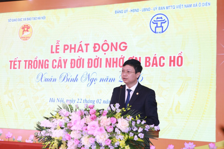 PGS.TS Nguyễn Văn Hiền nhấn mạnh ý nghĩa của Tết trồng cây đầu năm. 850cc62f-0365-4c3c-a24d-bbac8f7f5c4c.jpg