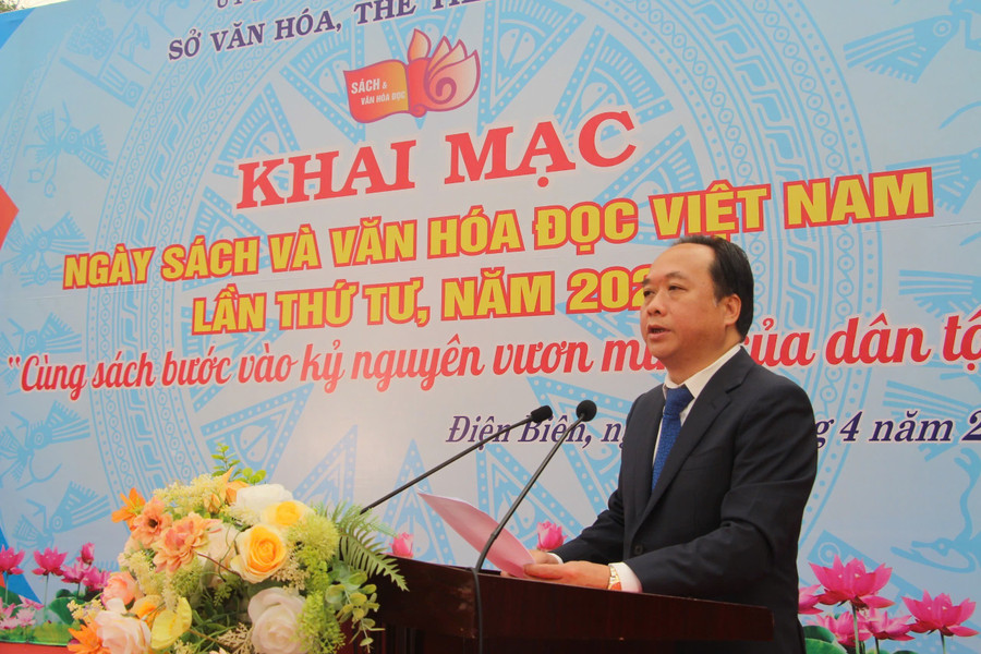 Giám đốc Sở Văn hóa, Thể thao và Du lịch Điện Biên Nguyễn Minh Phú phát biểu tại sự kiện. img-4763.jpg