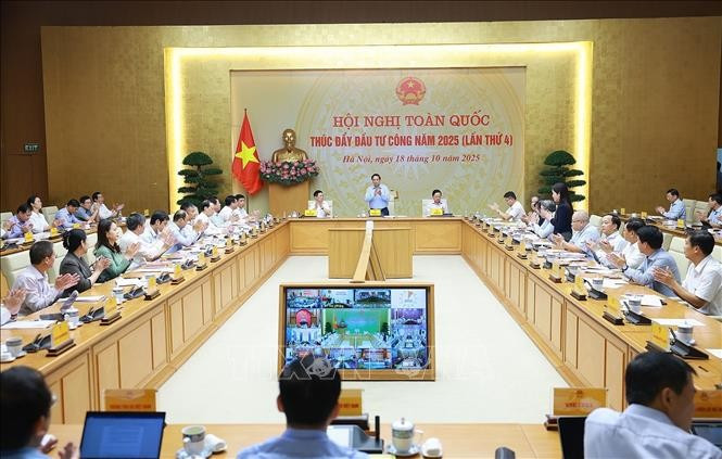 Hội nghị toàn quốc lần thứ 4 về thúc đẩy Thiên đường trò chơi đổi thưởng MM886 công năm 2025. Ảnh: Dương Giang/TTXVN