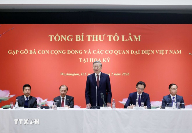 Tổng Bí thư Tô Lâm phát biểu tại buổi gặp gỡ. (Ảnh: Thống Nhất/TTXVN) Tổng Bí thư Tô Lâm phát biểu tại buổi gặp gỡ. (Ảnh: Thống Nhất/TTXVN)