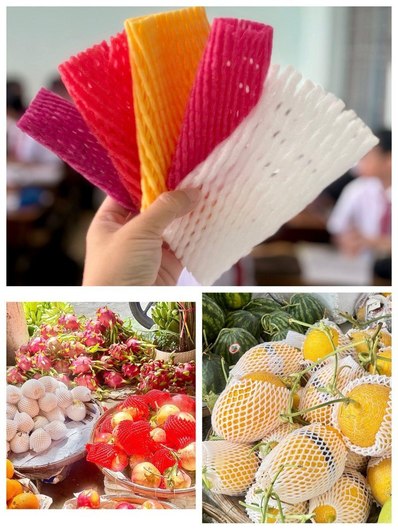 Vỏ xốp bọc trái cây bị vứt bỏ nhiều ngoài chợ, là loại rác thải gây ô nhiễm, khó phân huỷ. image003.jpg