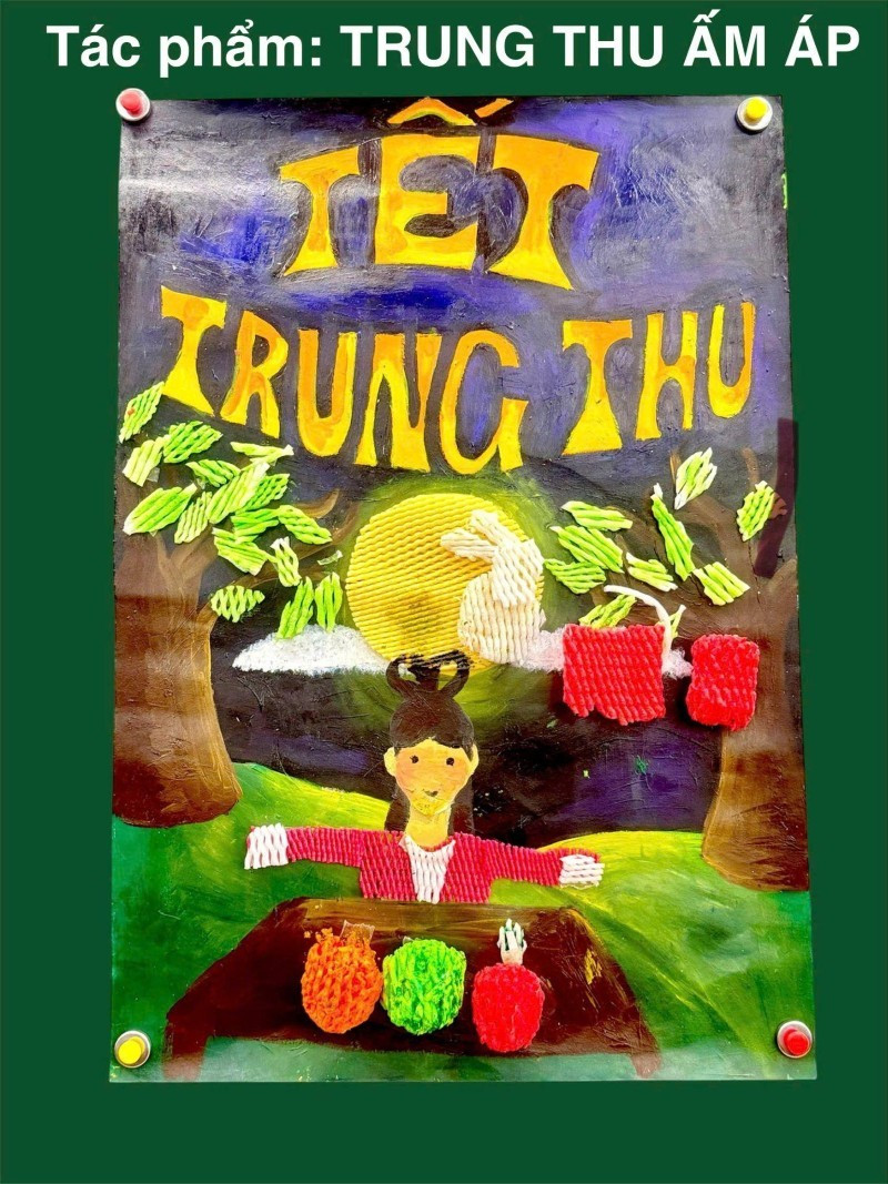 Trung thu ấm áp: Tác phẩm Trung thu phá cách với gam màu trầm và nóng. image017.jpg