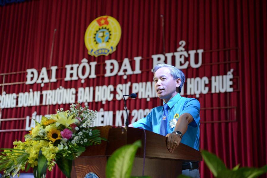 TS Lê Hồ Sơn, Hiệu trưởng ĐH Sư phạm Huế phát biểu. z7222124482522-ad362949aba1abc2ba253f314b741047.jpg