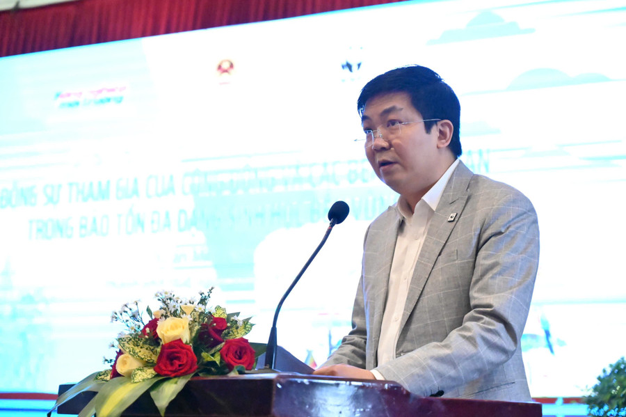 Ông Hoàng Xuân Huy, Giám đốc Đối ngoại WWF-Việt Nam cho ý kiến tại Diễn đàn. z7482399695637-08c00a46d1a8666f4913f74b135da7cb.jpg
