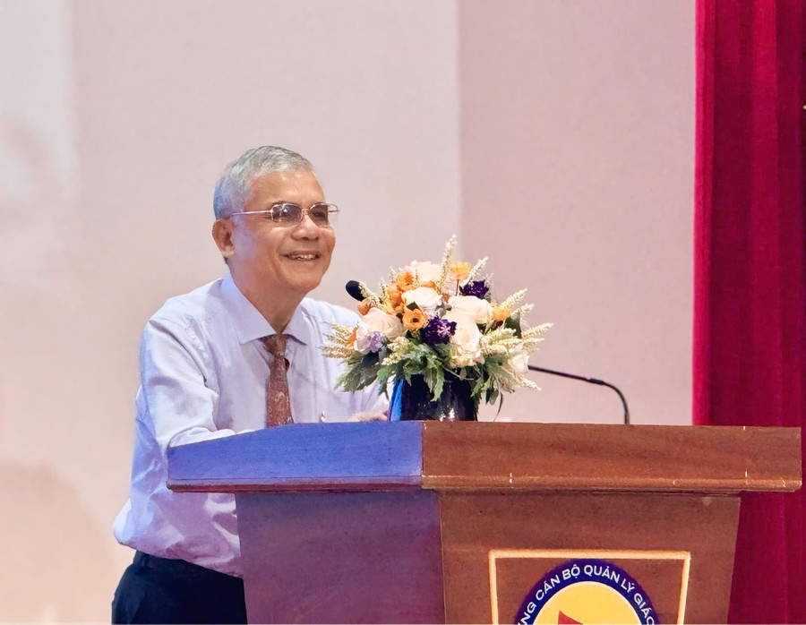 PGS.TS Nguyễn Xuân Tế - nguyên Hiệu trưởng Trường Cán bộ Quản lý Giáo dục Trung ương tại TPHCM. Ảnh: Thùy Linh. 383344399586022031.jpg