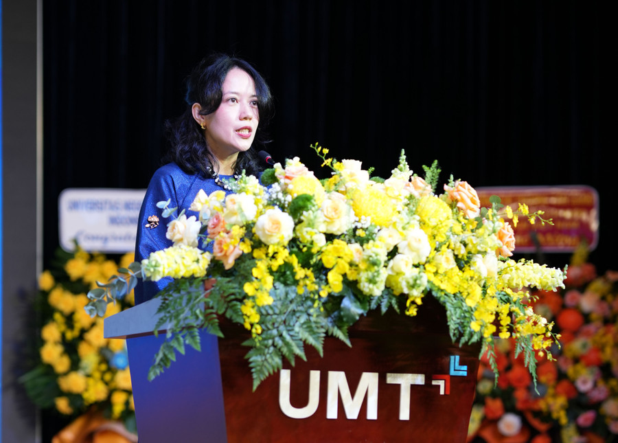 ThS Huỳnh Thúy Phương - Phó Hiệu trưởng Trường MM888 bảo mật tuyệt đối Quản lý và Công nghệ TPHCM. Ảnh: UMT. 