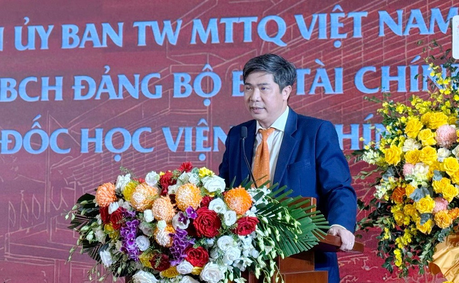 PGS.TS Nguyễn Đào Tùng - Giám đốc Học viện Tài chính phát biểu tại sự kiện. ddpjpg2.jpg