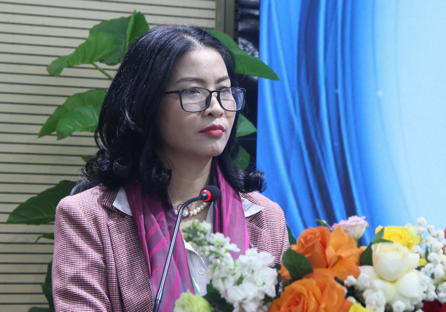 GS.TS Nguyễn Thị Lan - Giám đốc Học viện Nông nghiệp Việt Nam phát biểu tại buổi làm việc. img-8961.jpg