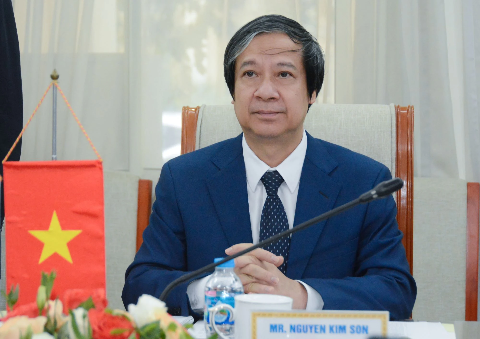 Bộ trưởng Nguyễn Kim Sơn tại buổi tiếp.