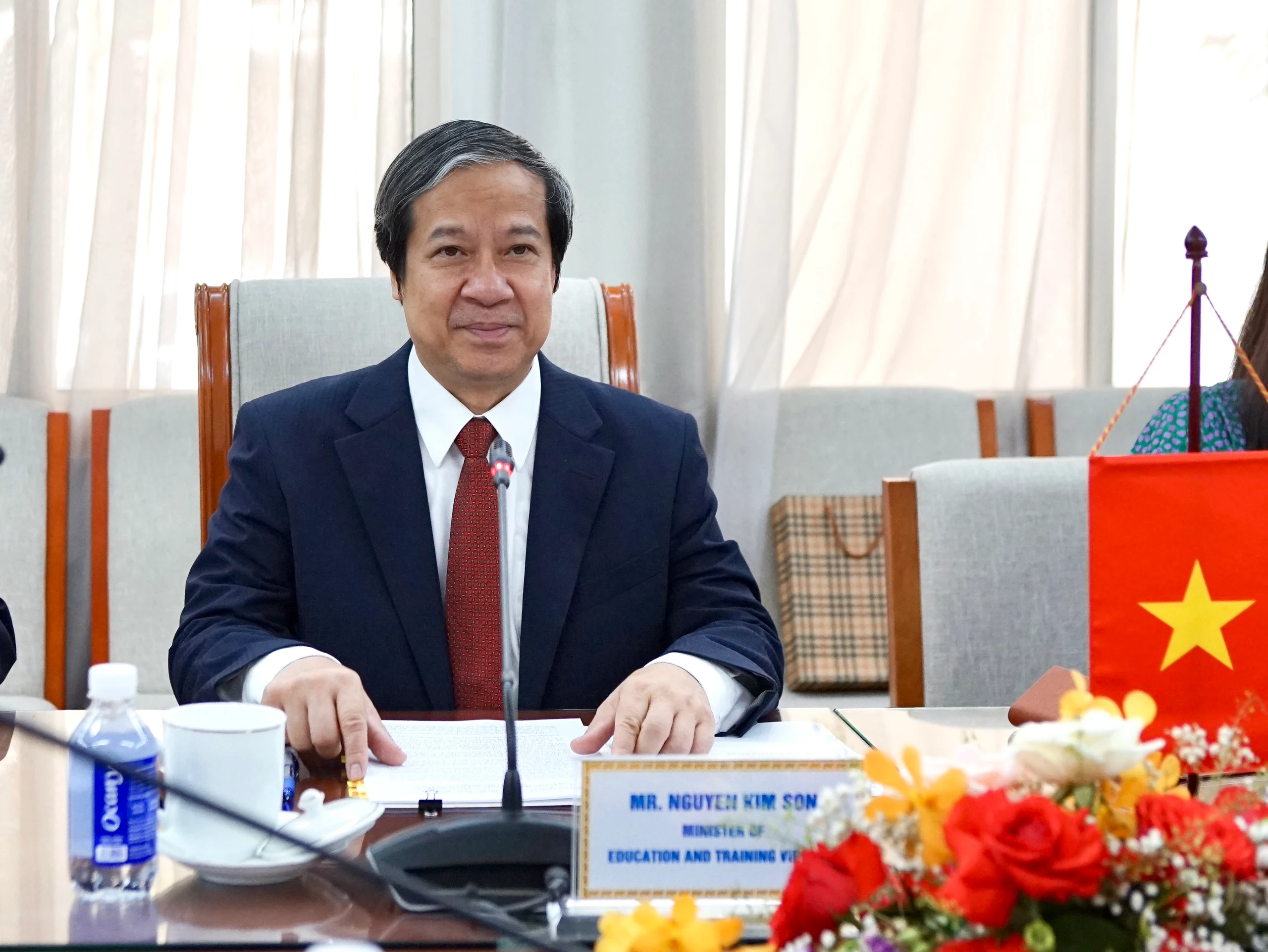 Bộ trưởng Nguyễn Kim Sơn phát biểu tại buổi tiếp. Bộ trưởng Nguyễn Kim Sơn phát biểu tại buổi tiếp.