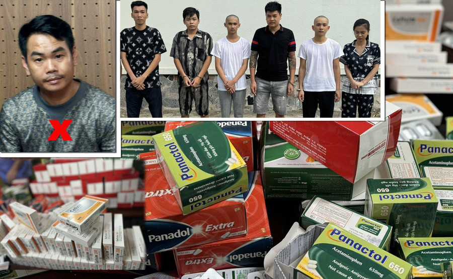 Nguyễn Văn Hưng và các đối tượng trong đường dây sản xuất, mua bán thuốc tân dược giả. (Ảnh: CATH). thuoc tan duoc gia-1.jpg
