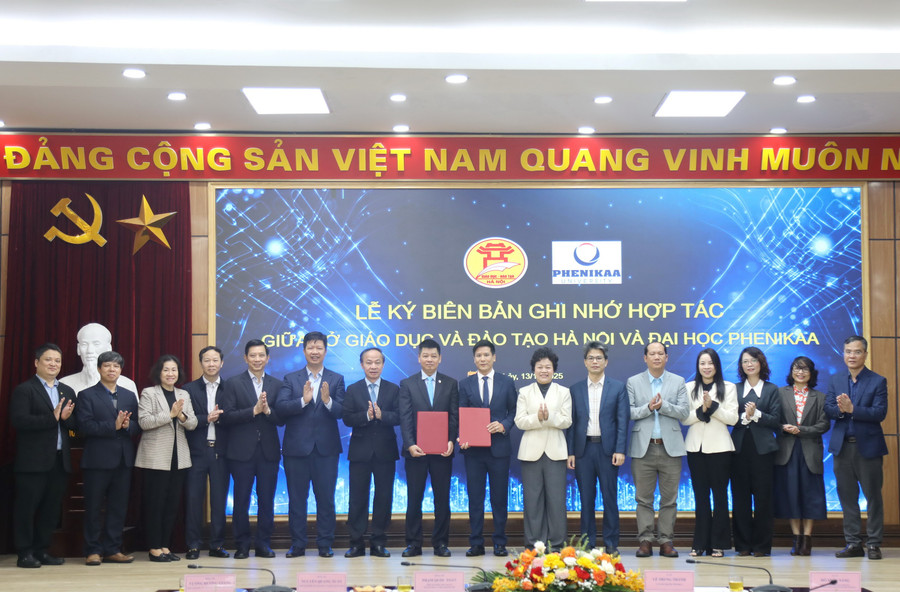 Lễ ký biên bản ghi nhớ hợp tác giữa Sở GD-ĐT Hà Nội và MM888 bảo mật tuyệt đối Phenikaa.