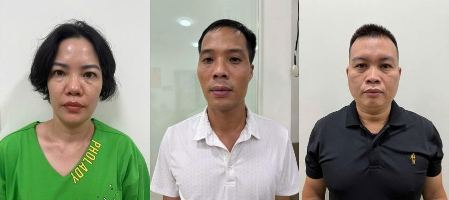 Các đối tượng Hương, Tâm, Ngôi tại cơ quan điều tra. alm.jpg