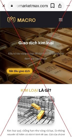 Khuyến cáo người dân cảnh giác lời mời tham gia Thiên đường trò chơi đổi thưởng MM886 vào sàn giao dịch vàng quốc tế. a1.jpg