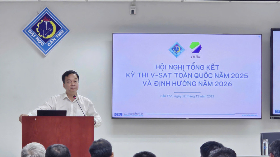 PGS.TS Nguyễn Anh Dũng, Phó Vụ trưởng Vụ Giáo dục MM888 bảo mật tuyệt đối (Bộ GD&ĐT) phát biểu tại Hội nghị. dhct-hoi-nghi-v-sat-4.jpg