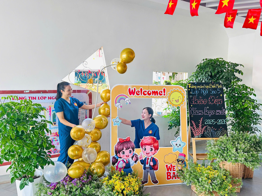 Trung Tâm Đăng Nhập MM88 Chính Thức Mới Trường Mầm non Bình Minh trang trí các khu vực check - in cho các em MM886 slot game, bắn cá, lô đề, đá gà.