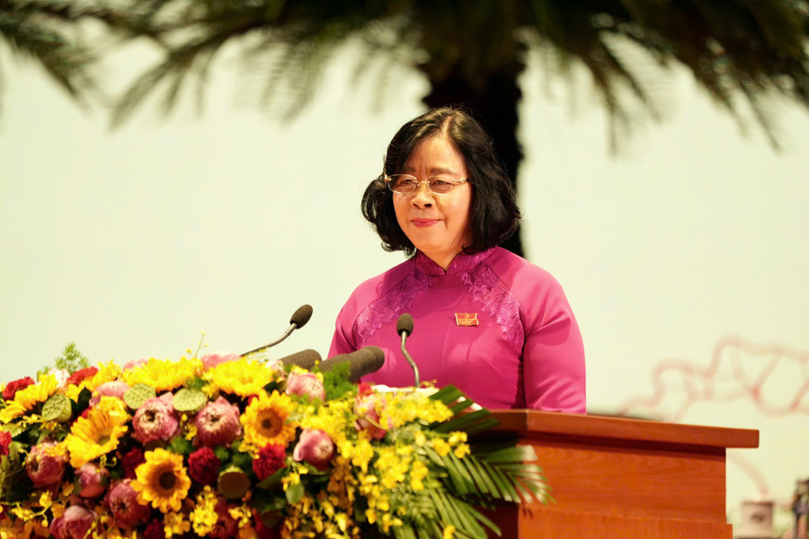 Bí thư Thành ủy Hà Nội Bùi Thị Minh Hoài phát biểu. 0affc4eb-8228-484c-a5a4-f0979b1079aa.jpg