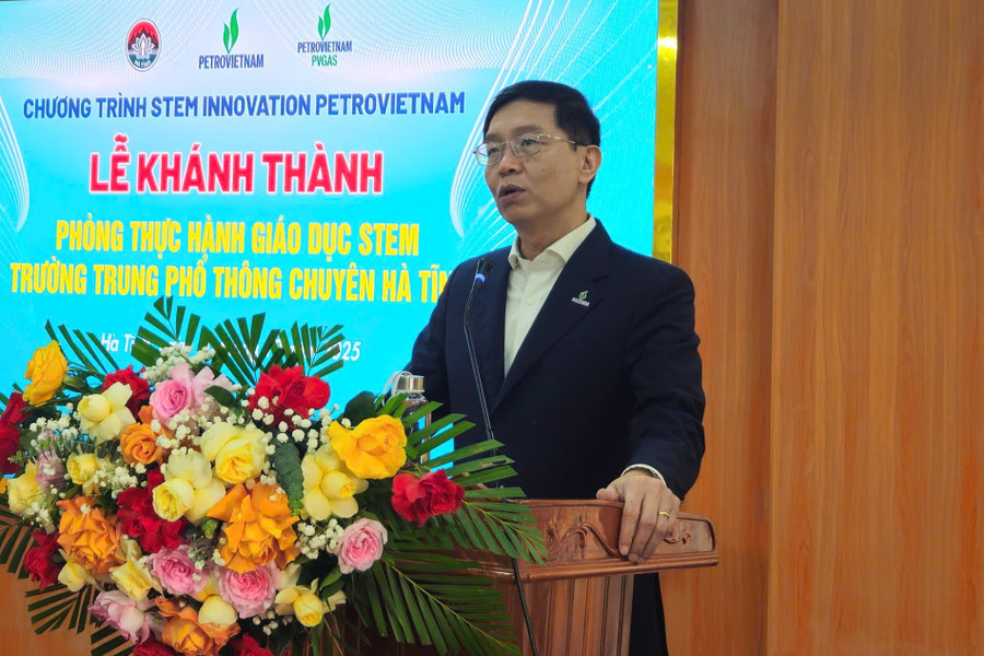 Ông Trần Quang Dũng, Phó Bí thư Thường trực Đảng ủy, Tập đoàn Công nghiệp - Năng lượng Quốc gia Việt Nam phát biểu tại buổi lễ. 444.jpg