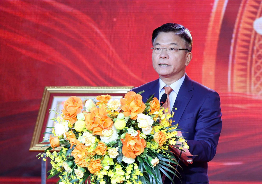 Phó Thủ tướng Lê Thành Long phát biểu tại buổi lễ. khxhnv2.jpg