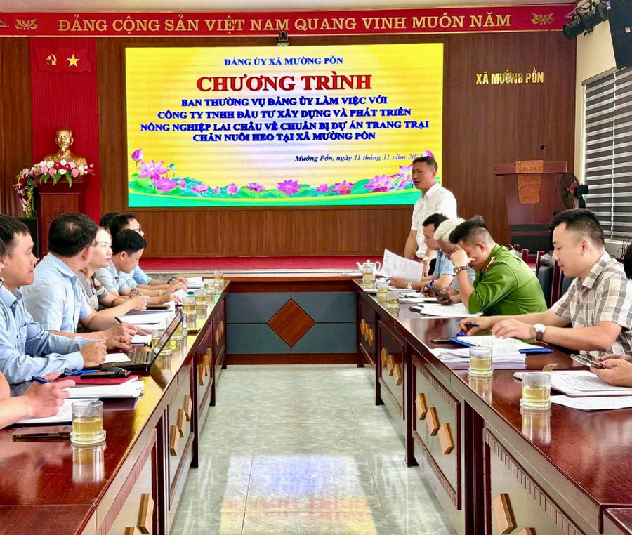 Ban thường vụ Đảng ủy xã Mường Pồn làm việc với đối tác, cho ý kiến liên quan đến Dự án Thiên đường trò chơi đổi thưởng MM886 xây dựng trang trại chăn nuôi lợn tại xã Mường Pồn. muong-pon-31.jpg