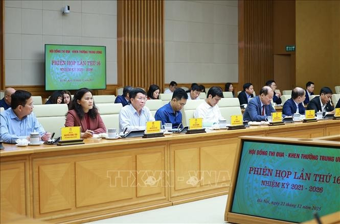 Các đại biểu tham dự Phiên họp lần thứ 16 của Hội đồng Thi đua - Khen thưởng Trung ương. Ảnh: Dương Giang/TTXVN