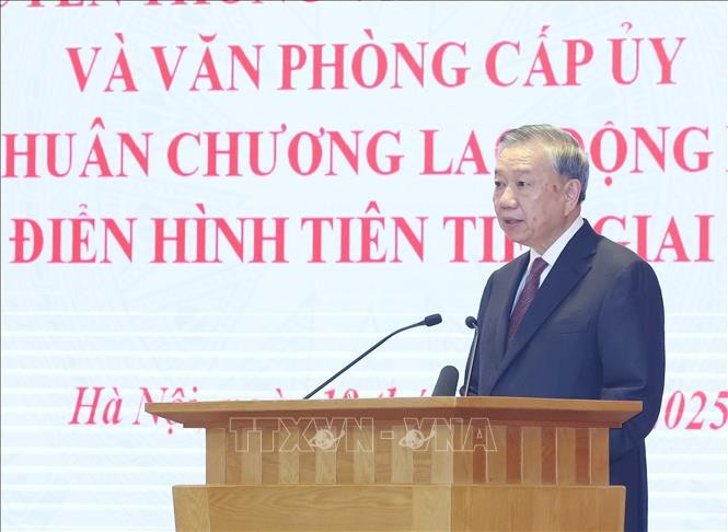Tổng Bí thư Tô Lâm phát biểu. Ảnh: Thống Nhất/TTXVN