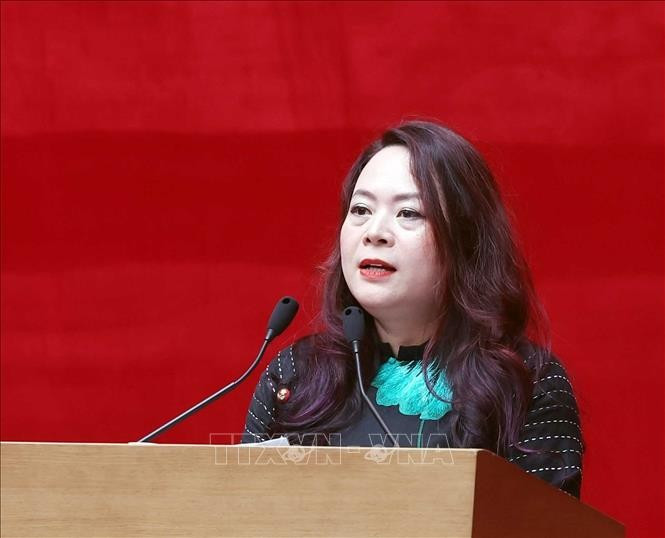 Đại diện gia đình Thượng tướng Bùi Thiện Ngộ phát biểu. Ảnh: Thống Nhất /TTXVN.
