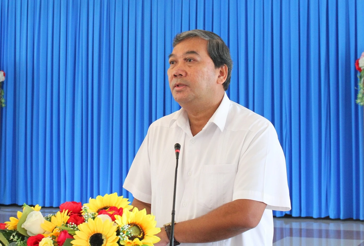 Ông Kim Ngọc Thái, Phó Bí thư Thường trực Tỉnh ủy, Chủ tịch HĐND tỉnh Trà Vinh phát biểu tại buổi làm việc. Ông Kim Ngọc Thái, Phó Bí thư Thường trực Tỉnh ủy, Chủ tịch HĐND tỉnh Trà Vinh phát biểu tại buổi làm việc.