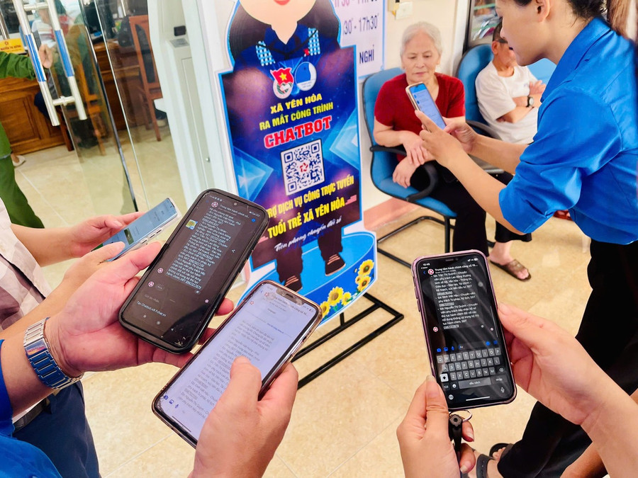 Công trình thanh niên “Chatbot – Trợ lý ảo hỗ trợ người dân dịch vụ công trực tuyến” do Đoàn xã Yên Hòa xây dựng. image.jpg
