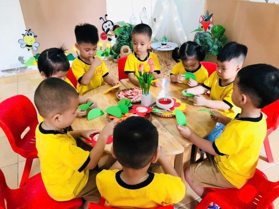 Hoạt động góc của các bé trường Mầm non Hà Lộc.
